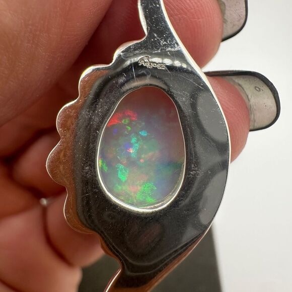 NWT Faceted 10x14mm OPAL pendant in solid sterling silver! - Picture 9 of 14